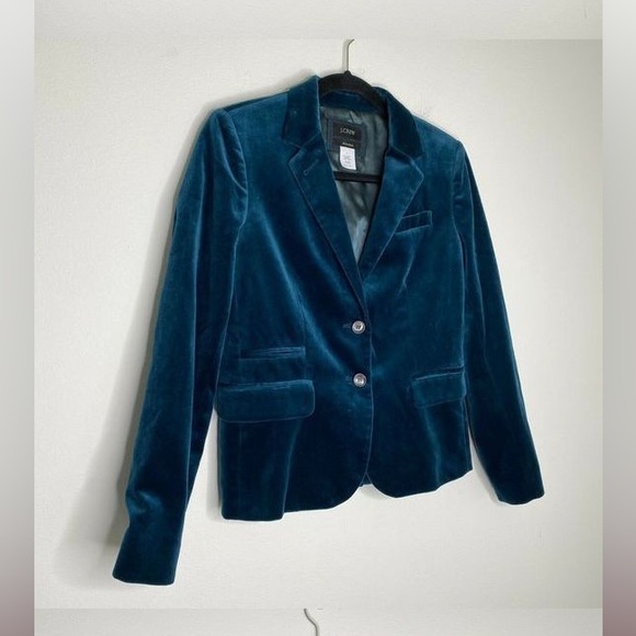 J. Crew teal blue velvet blazer!